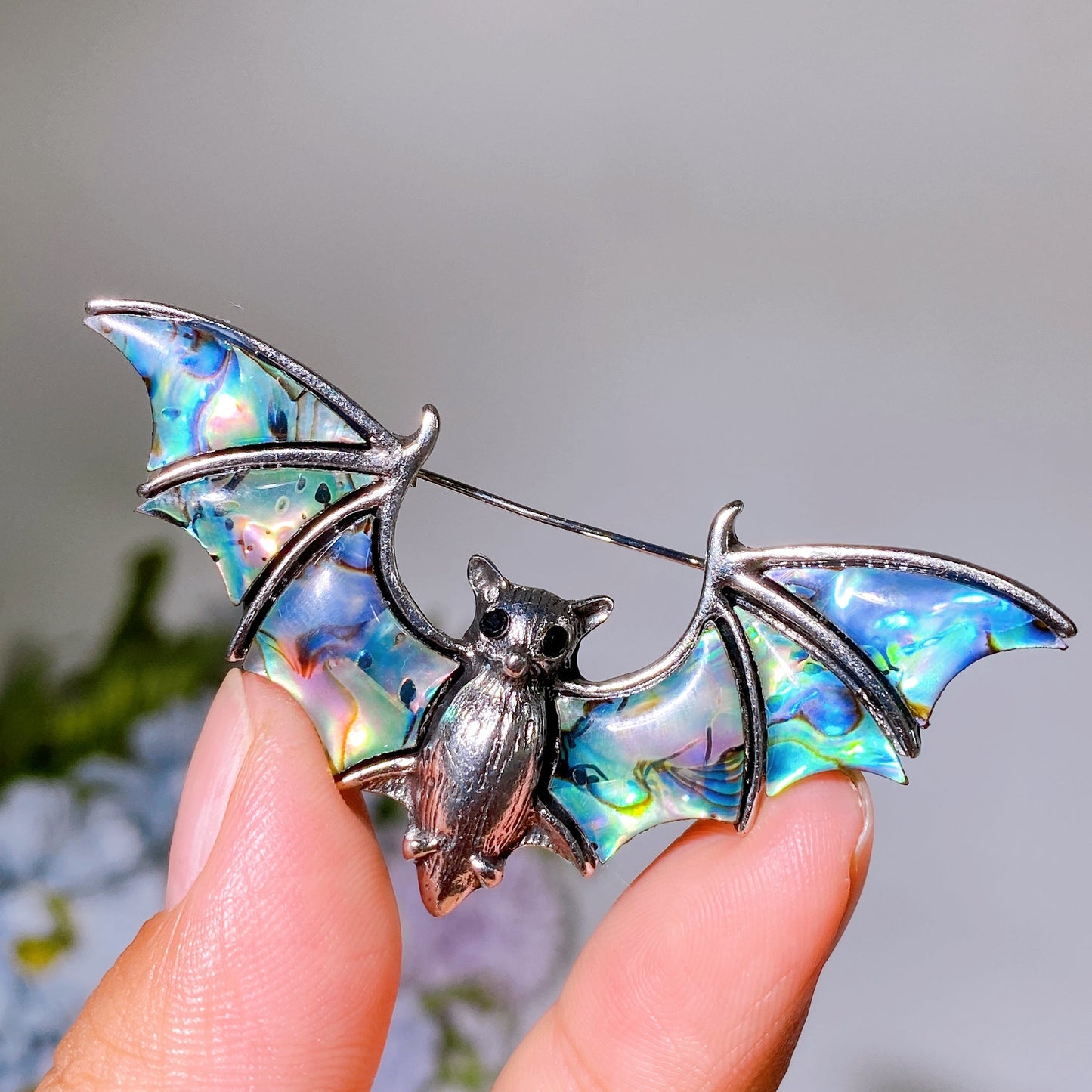 Abalone Shell Bat Shape Pendant Brooch Crystal Healing Bulk Wholesale