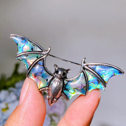 Abalone Shell Bat Shape Pendant Brooch Crystal Healing Bulk Wholesale