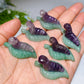 1.3" Crystal Silkworm on Green Aventurine Leaf Carving Crystal Healing Bulk Wholesale