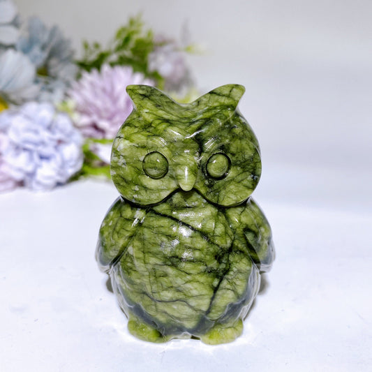 2.3' Serpentine Owl Carving Crystal Healing Bulk Wholesale