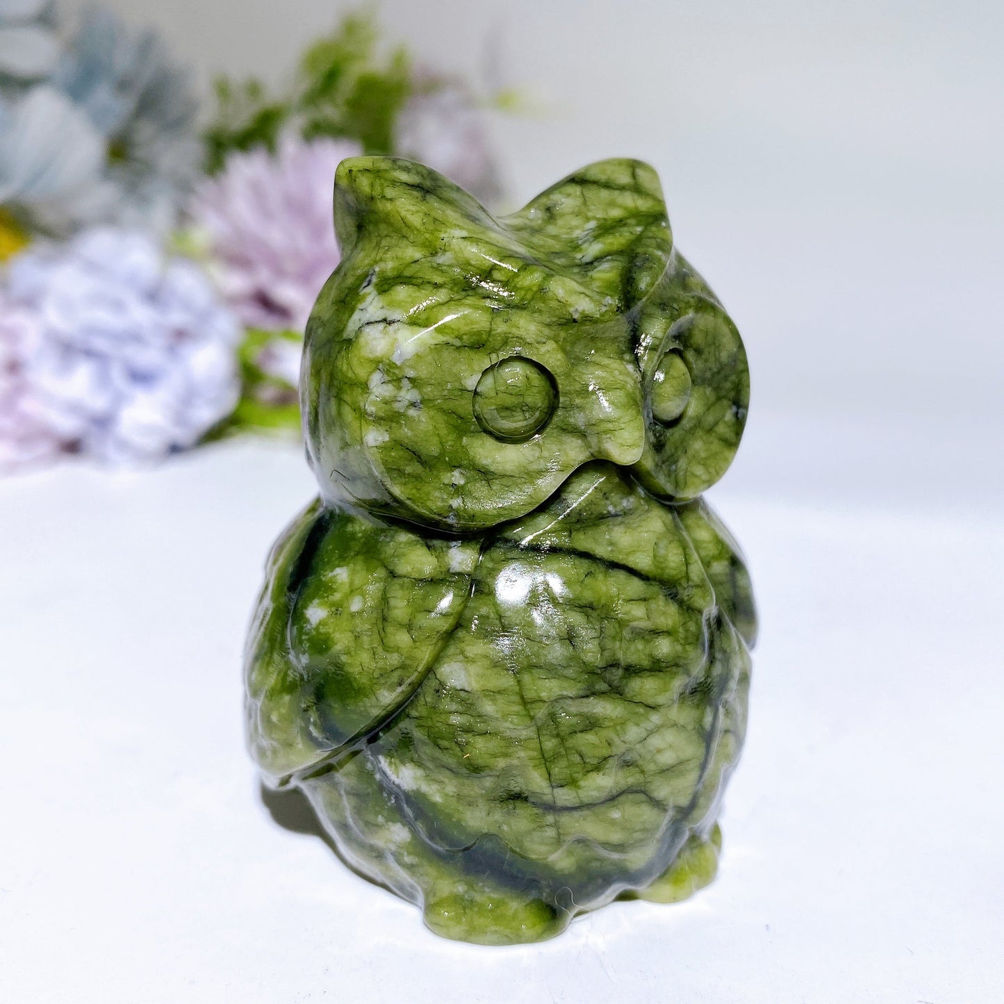 2.3' Serpentine Owl Carving Crystal Healing Bulk Wholesale