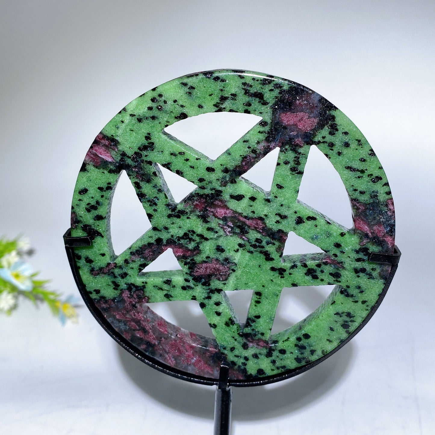 3.8" Crystal Pentacle Carving with Stand Crystal Healing Bulk Wholesale