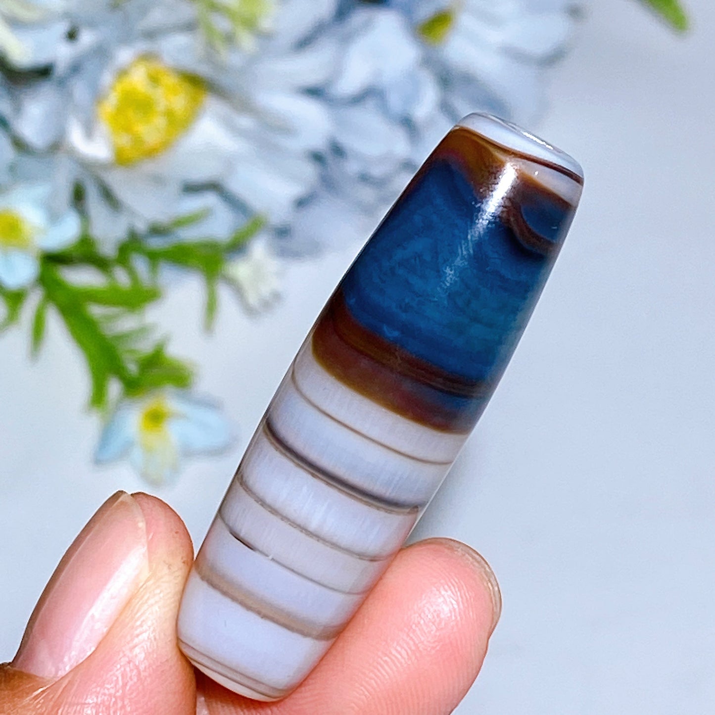 1.8"-2.0" Banded Agate Cylinder Pendant Crystal Healing Bulk Wholesale
