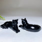 3.0" Black Obsidian Cat Carving Crystal Healing Bulk Wholesale