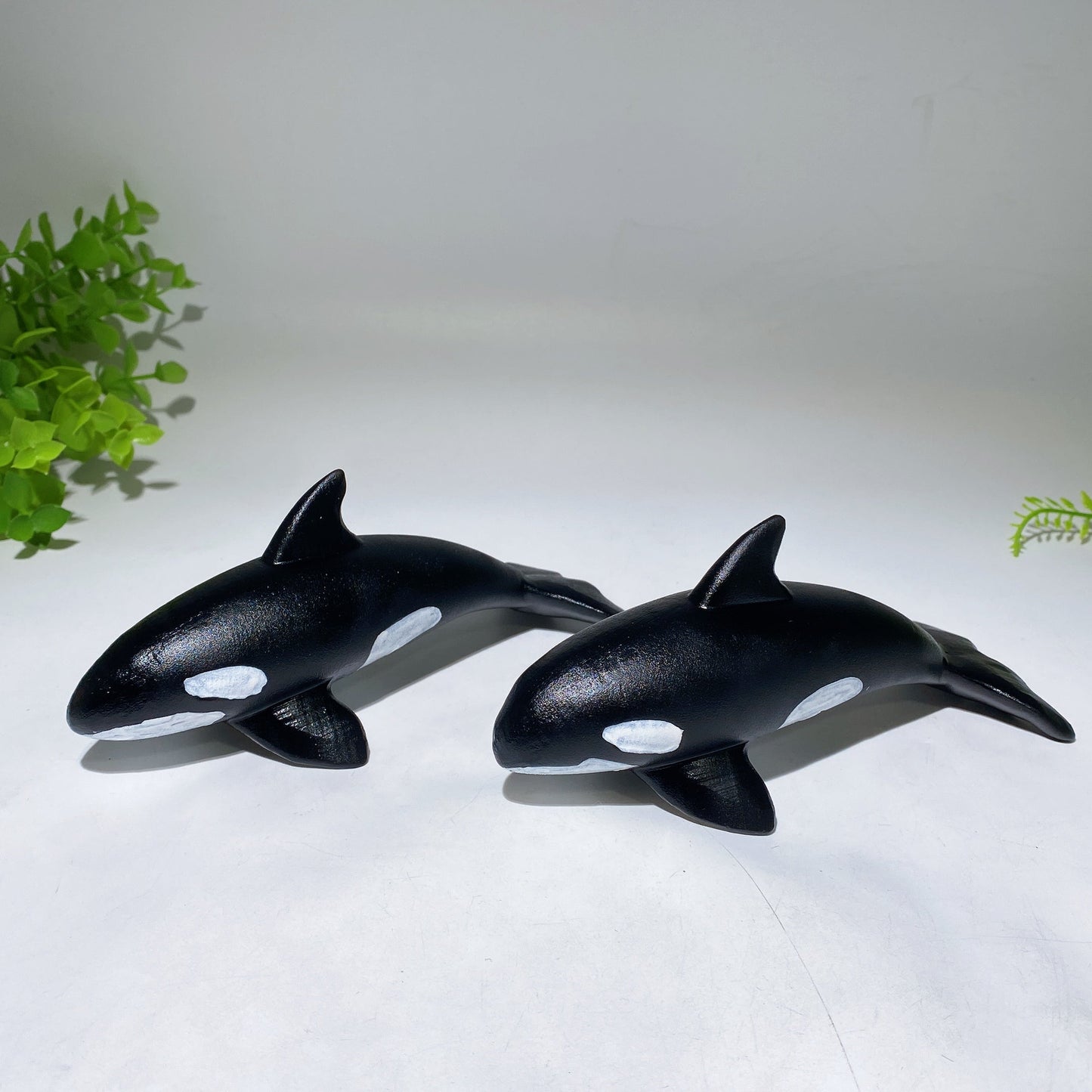 5.9" Black Obsidian Killer Whale Carving Crystal Healing Bulk Wholesale