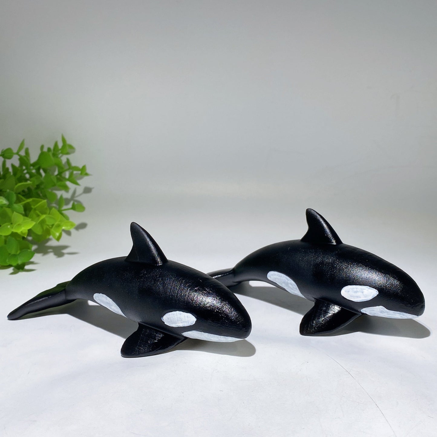 5.9" Black Obsidian Killer Whale Carving Crystal Healing Bulk Wholesale