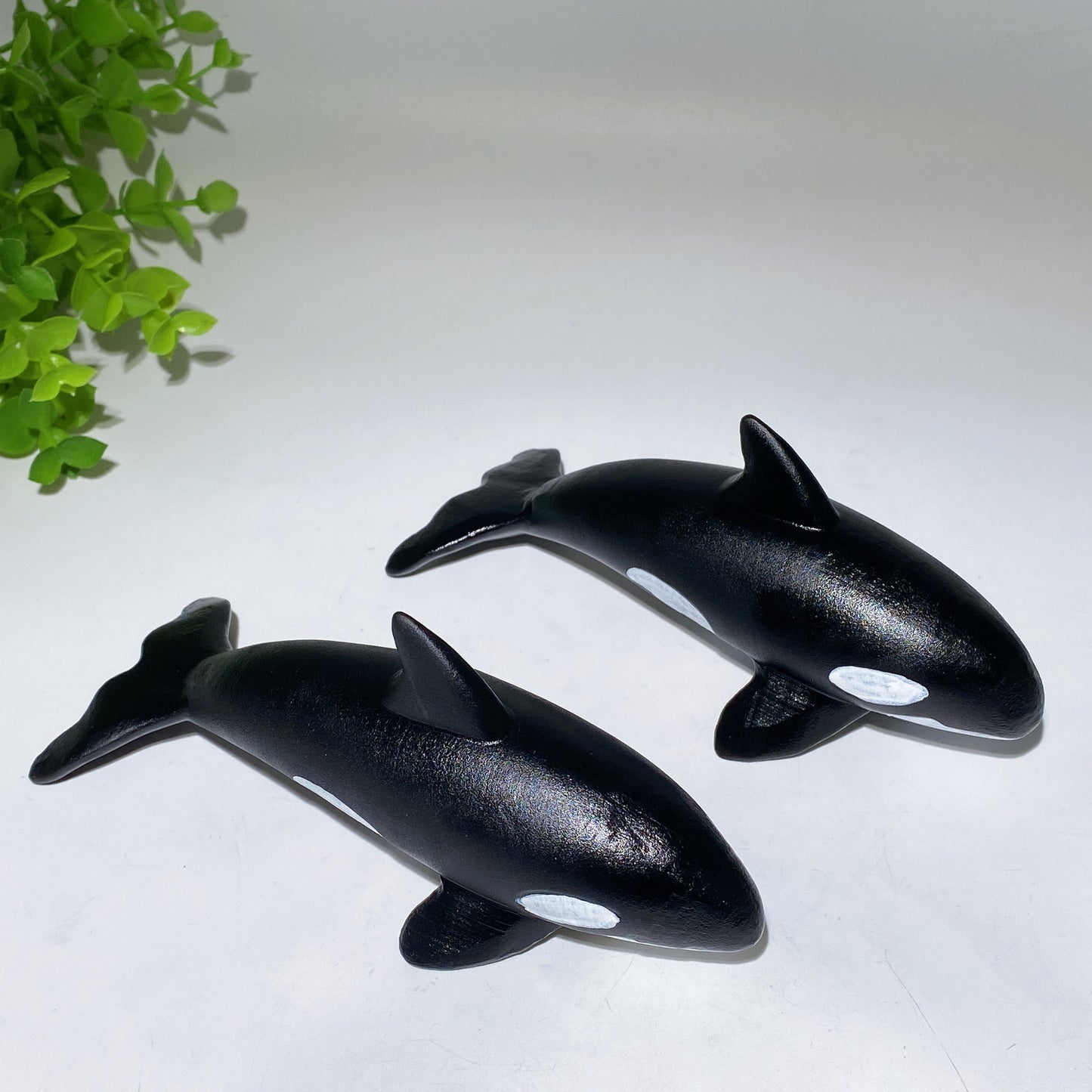 5.9" Black Obsidian Killer Whale Carving Crystal Healing Bulk Wholesale