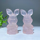 2.2" Rose Quartz Disney Piglet Carving Crystal Healing Bulk Wholesale