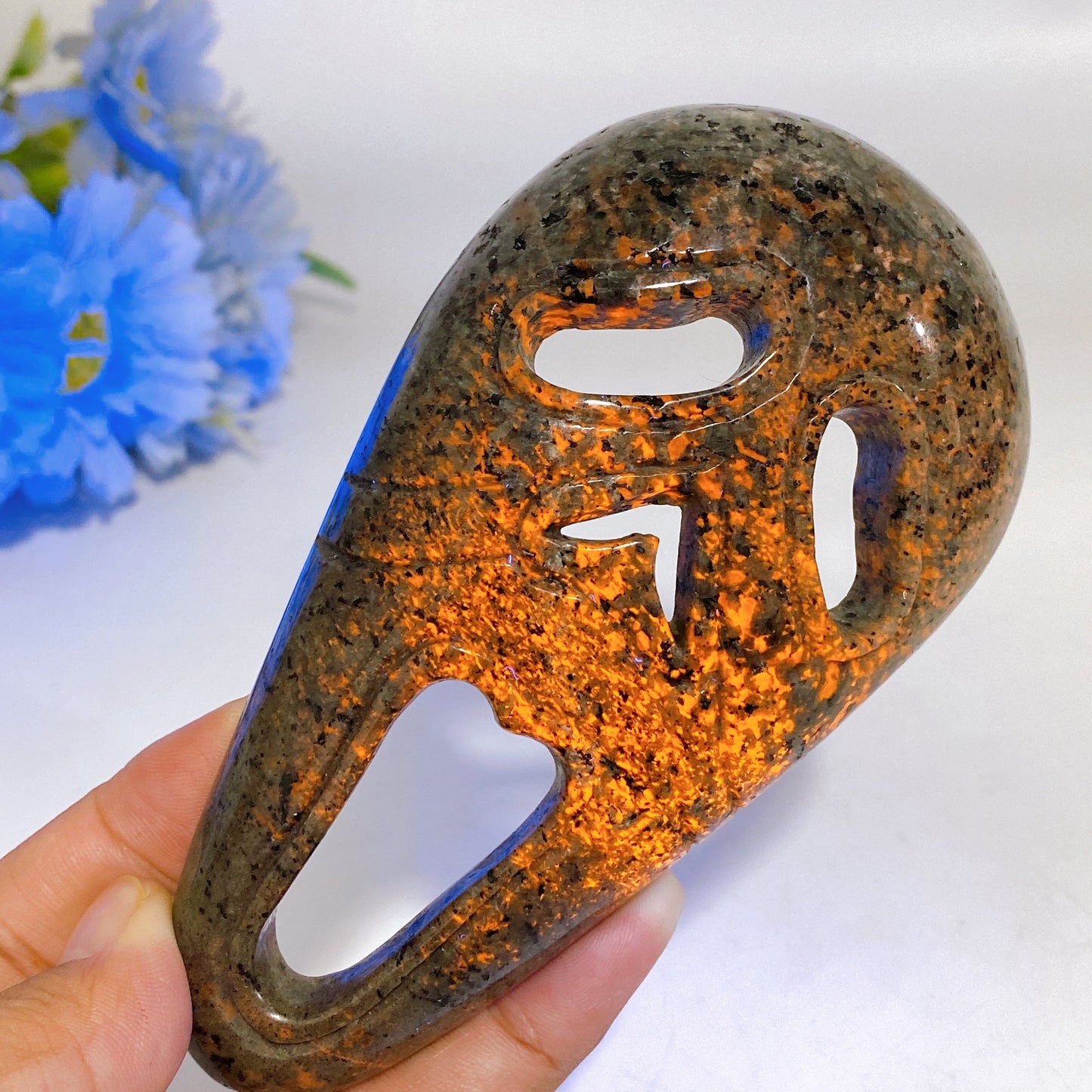 5.2" Crystal Ghost Face Carving Crystal Healing Bulk Wholesale