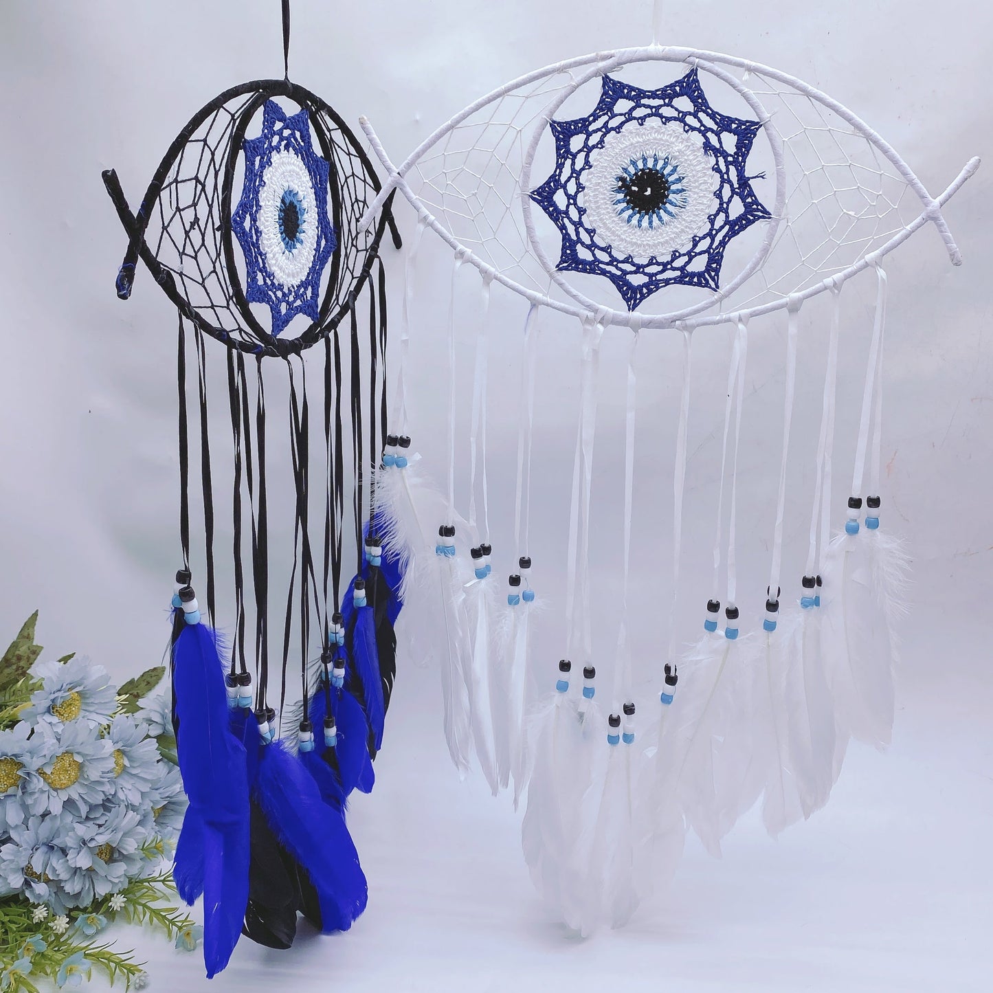 55cm Evil's Eye Dreamcatcher Hanging Ornament Crystal Healing Bulk Wholesale
