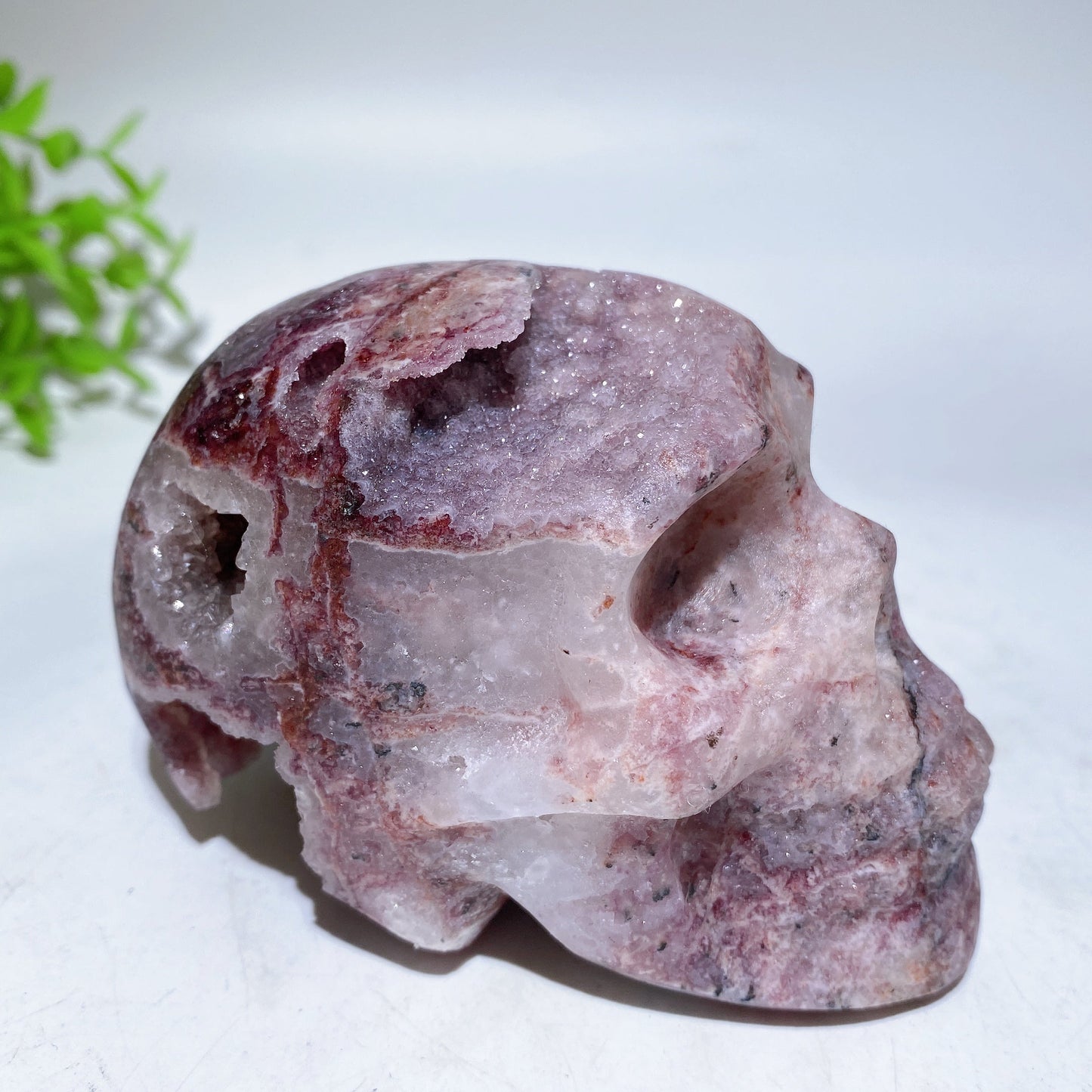 3.0"-3.8" Purple Sphelarite Skull Carving Healing Crystal Bulk Wholesale