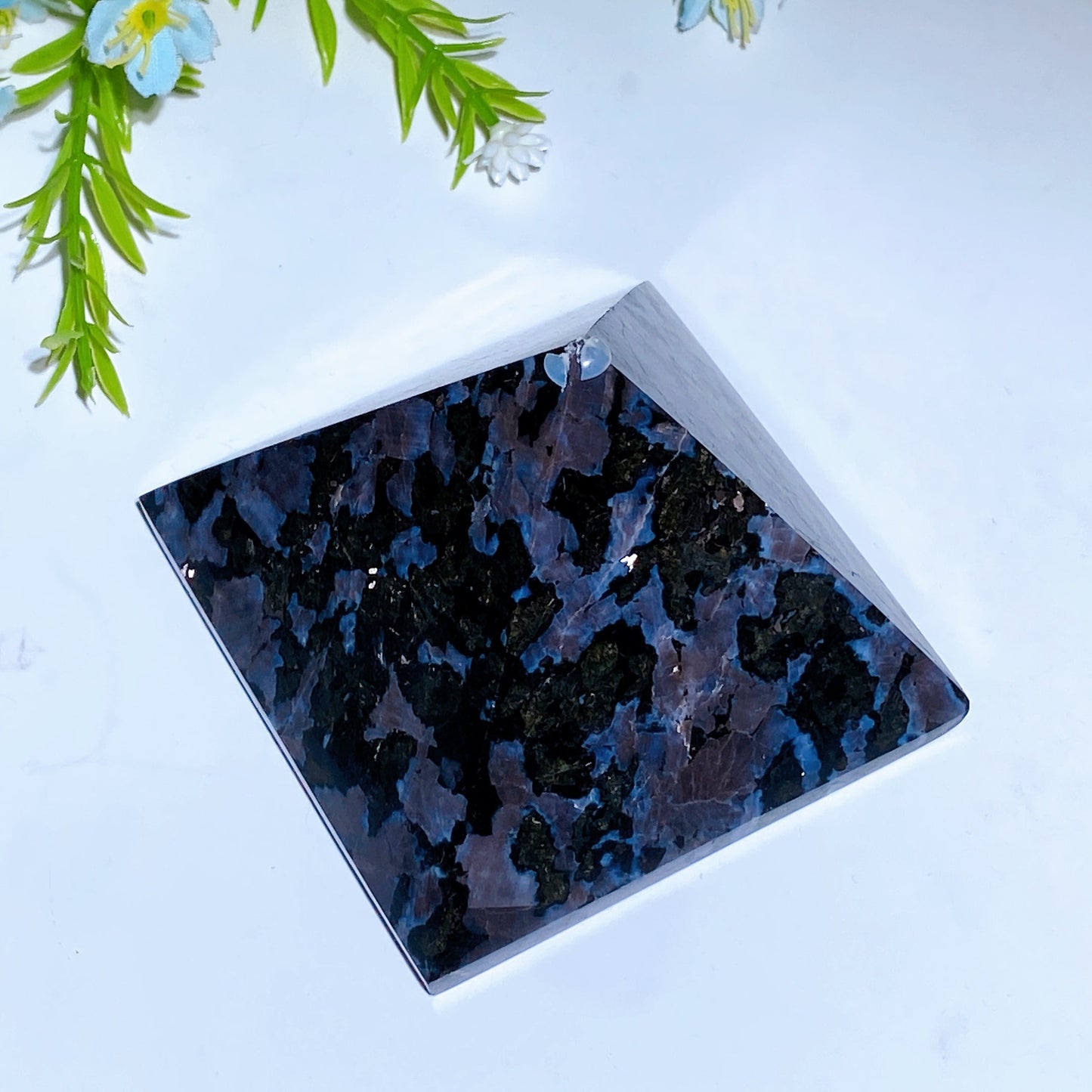 3.0" Indigo Gabbro Pyramid Carving Crystal Healing Bulk Wholesale