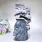 18cm Large Unique Sphelarite Grow with UV Reactive Calcite Skull Carving Crystal Healing Bulk Wholesale