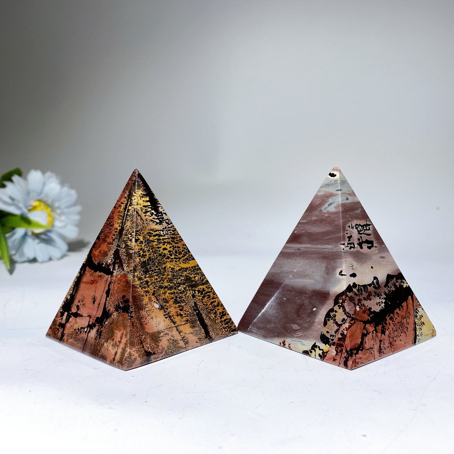 2.6" Picture Jasper Pyramid Carving Crystal Healing Bulk Wholesale