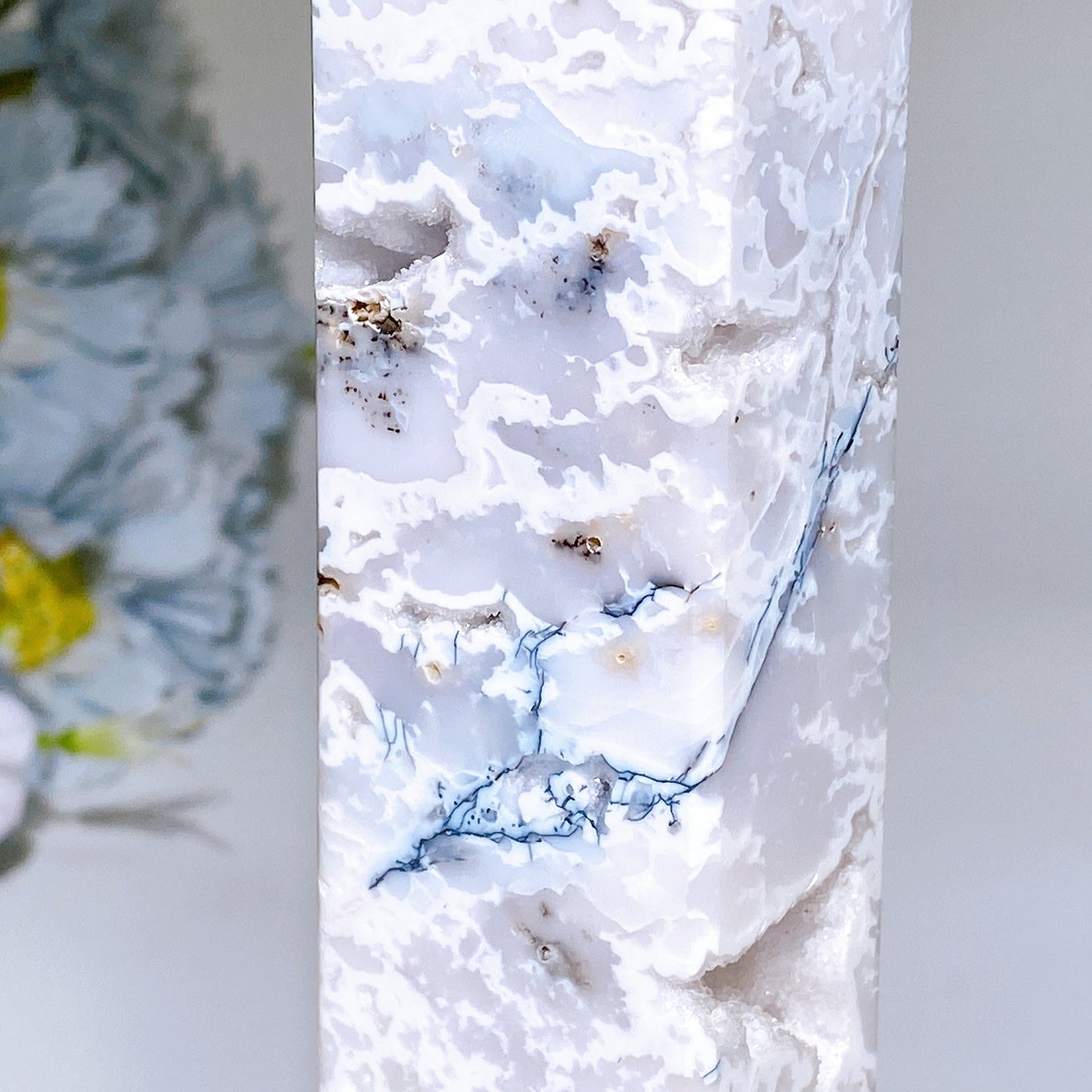 18-30cm White Druzy Dendritic Agate Tower Crystal Healing Bulk Wholesale