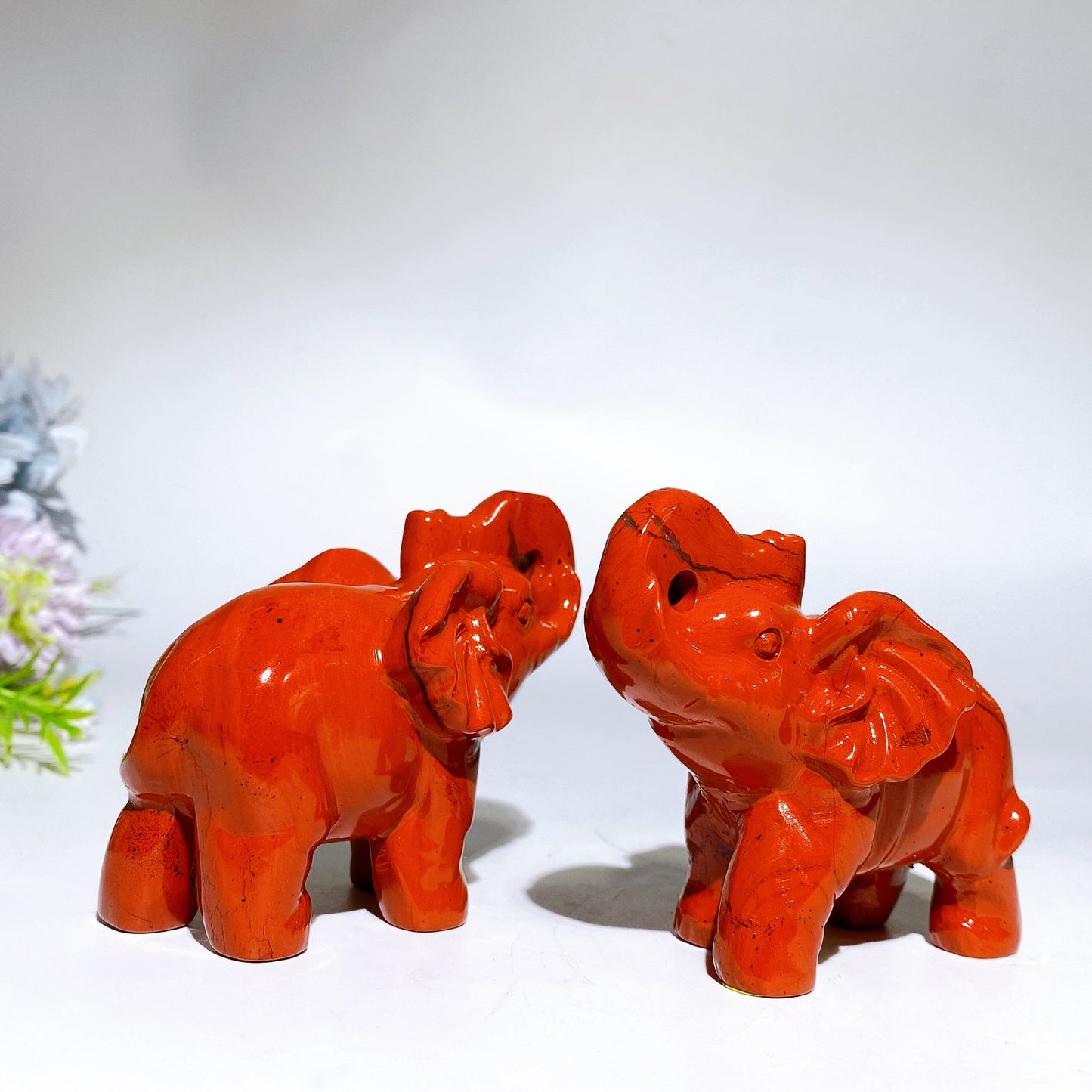 3.0" Red Jasper Elephant Carving Crystal Healing Bulk Wholesale