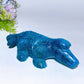 16cm Blue Apatite Crocodile Carving Crystal Healing Bulk Wholesale