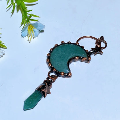 Crystal Moon Shape Pendant Crystal Healing Bulk Wholesale