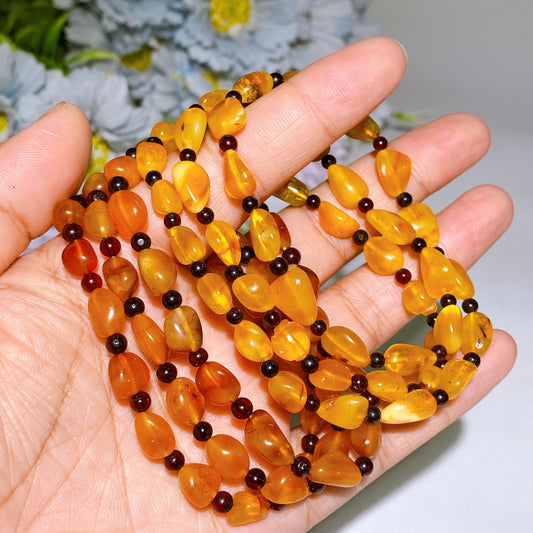55-60cm Amber Chips Necklace Crystal Healing Bulk Wholesale