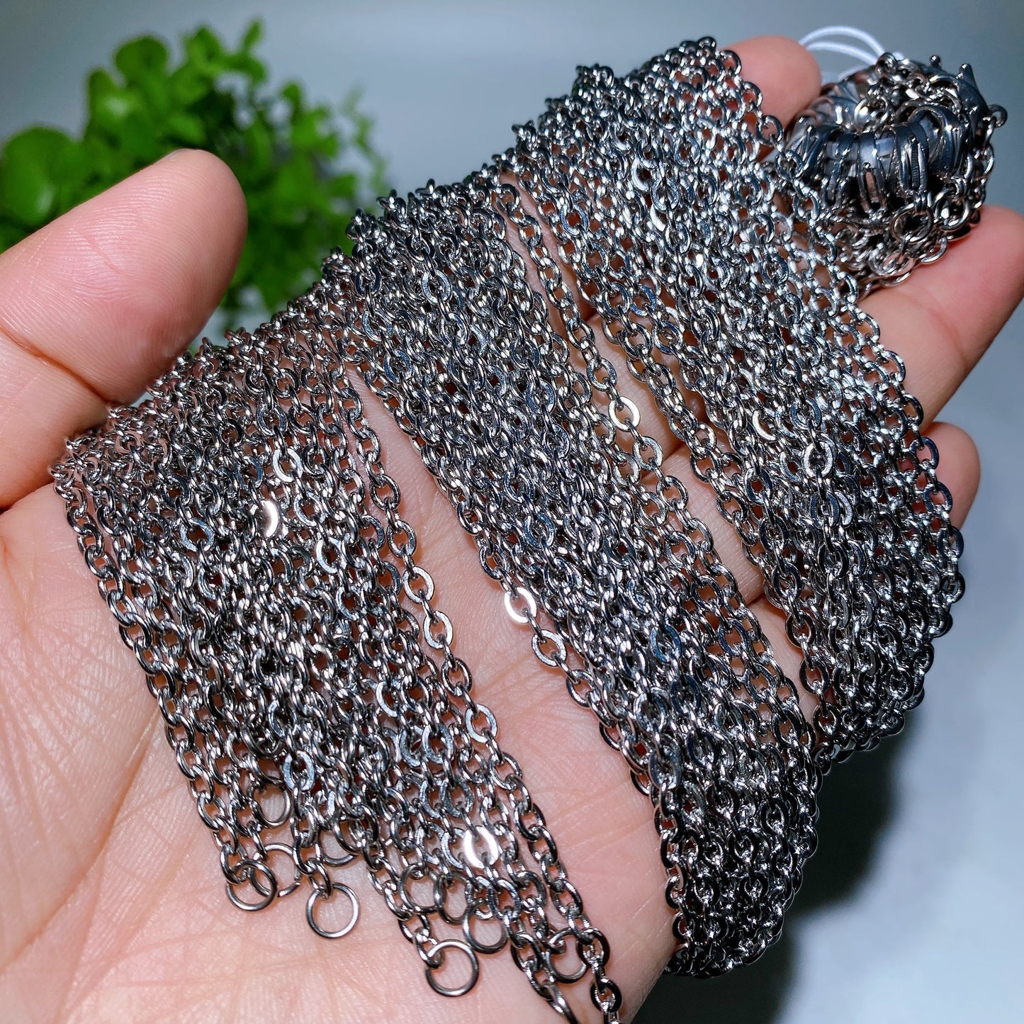 45cm 50cm 60cm Stainless Steel Necklace Crystal Healing Bulk Wholesale