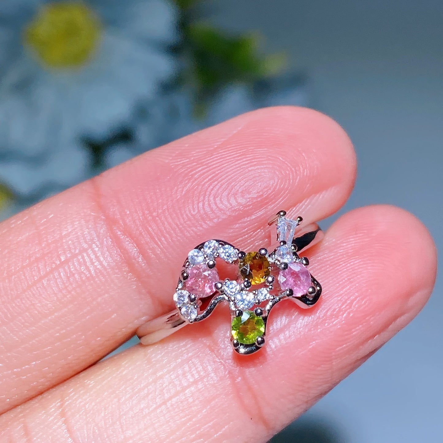 Cooper Silver Plated Crystal Ring Crystal Healing Bulk Wholesale