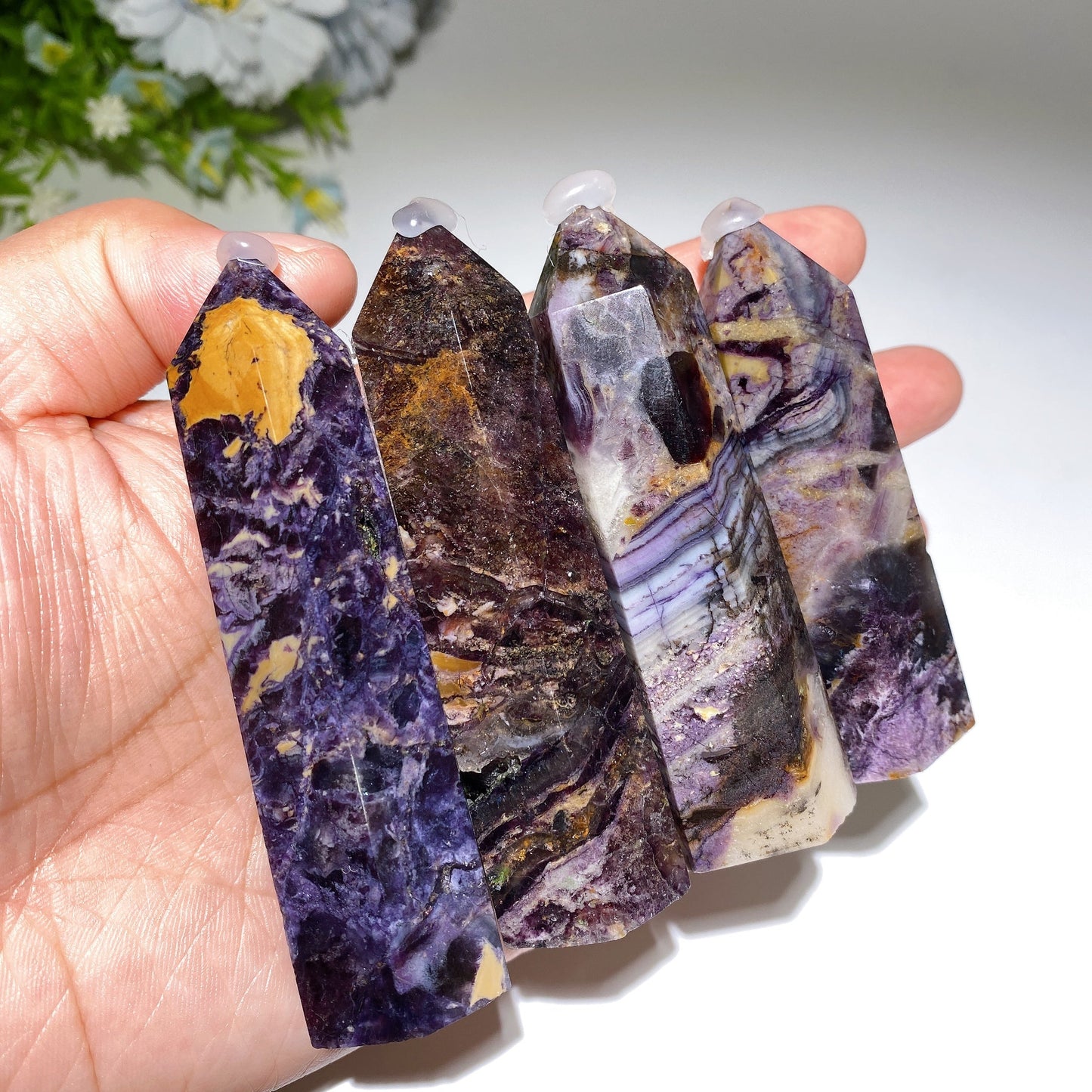 2.4"-3.8" Brecciated Fluorite Point Crystal Healing Bulk Wholesale