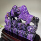 Unique Charoite Bullfighting Carving with Stand Crystal Healing Free Form