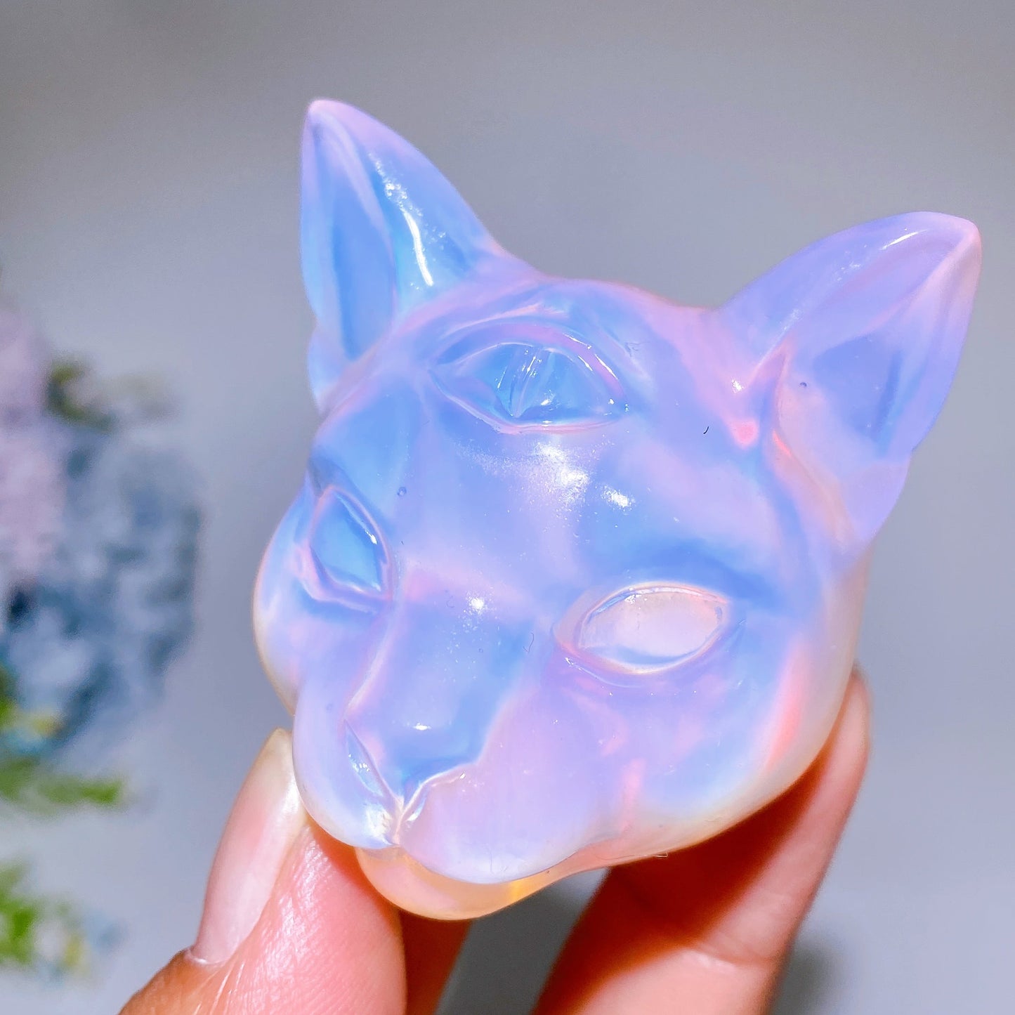 2.0"-2.4" Pink Opalite Carving Crystal Healing Bulk Wholesale