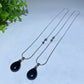 Schungite Drop Shape with Silver Metal Chain Necklace Crystal Healing Bulk Wholesale