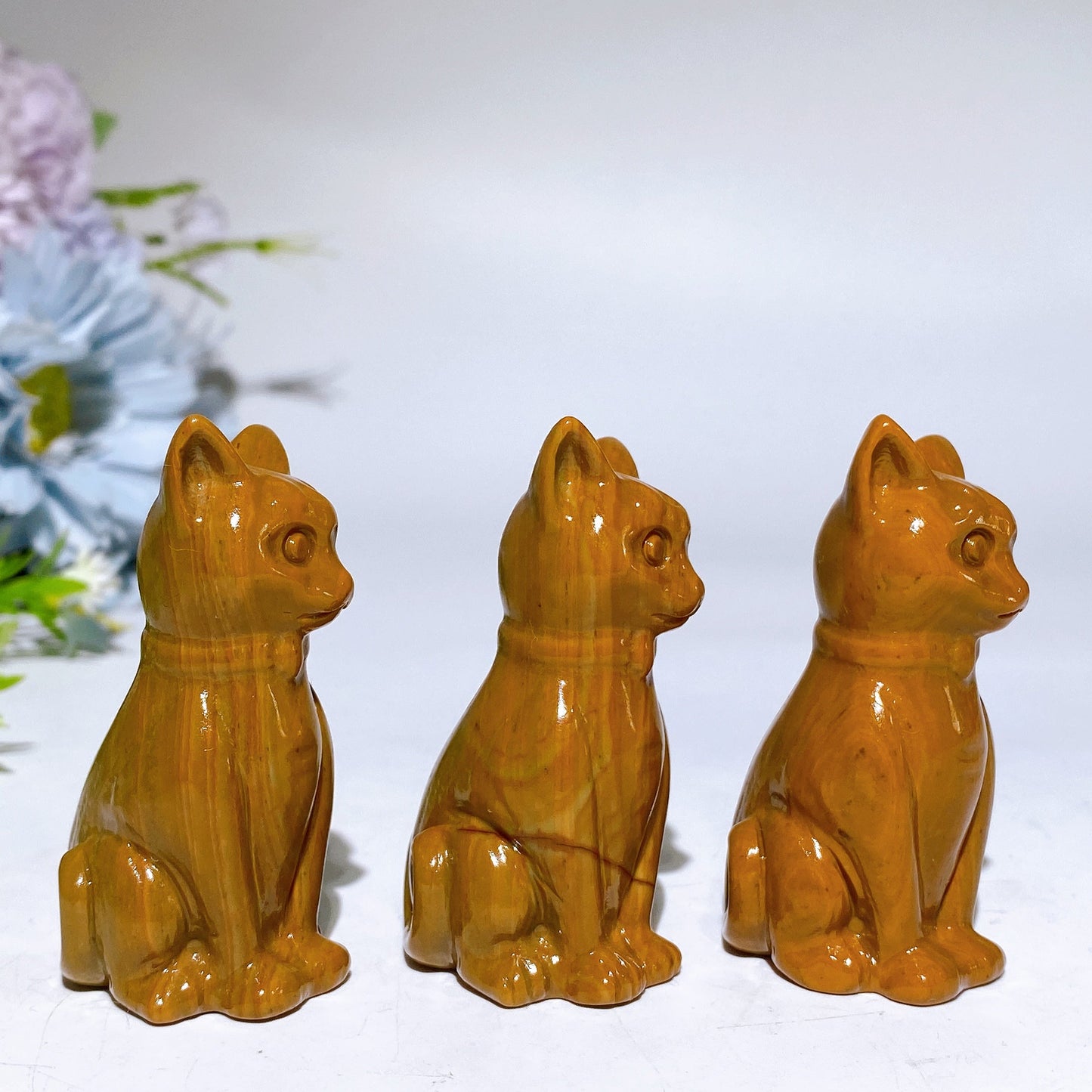 2.3" China Jade Cat Carving Crystal Healing Bulk Wholesale