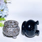 2.4" Black Obsidian Yooperlite Pot Carving Crystal Healing Bulk Wholesale
