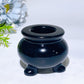 2.4" Black Obsidian Yooperlite Pot Carving Crystal Healing Bulk Wholesale