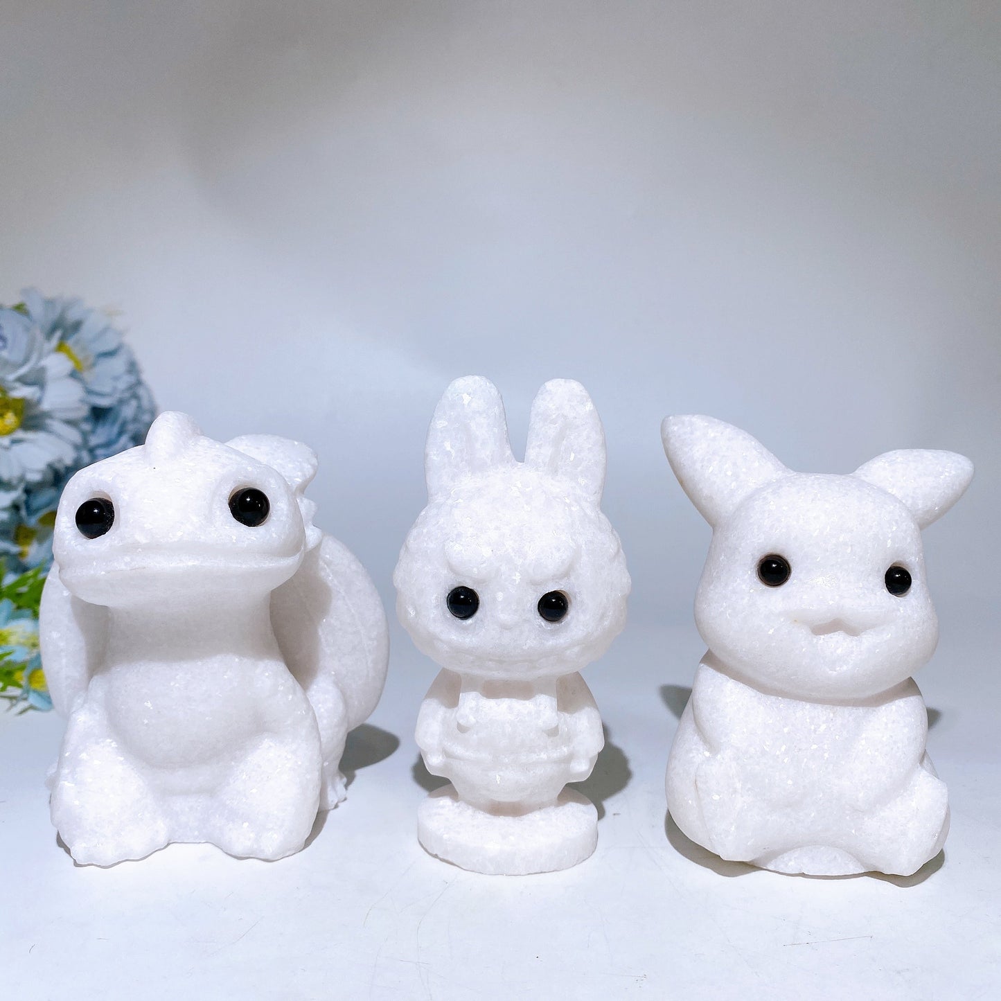 3.6"-3.9" White Jade Carving Crystal Healing Bulk Wholesale