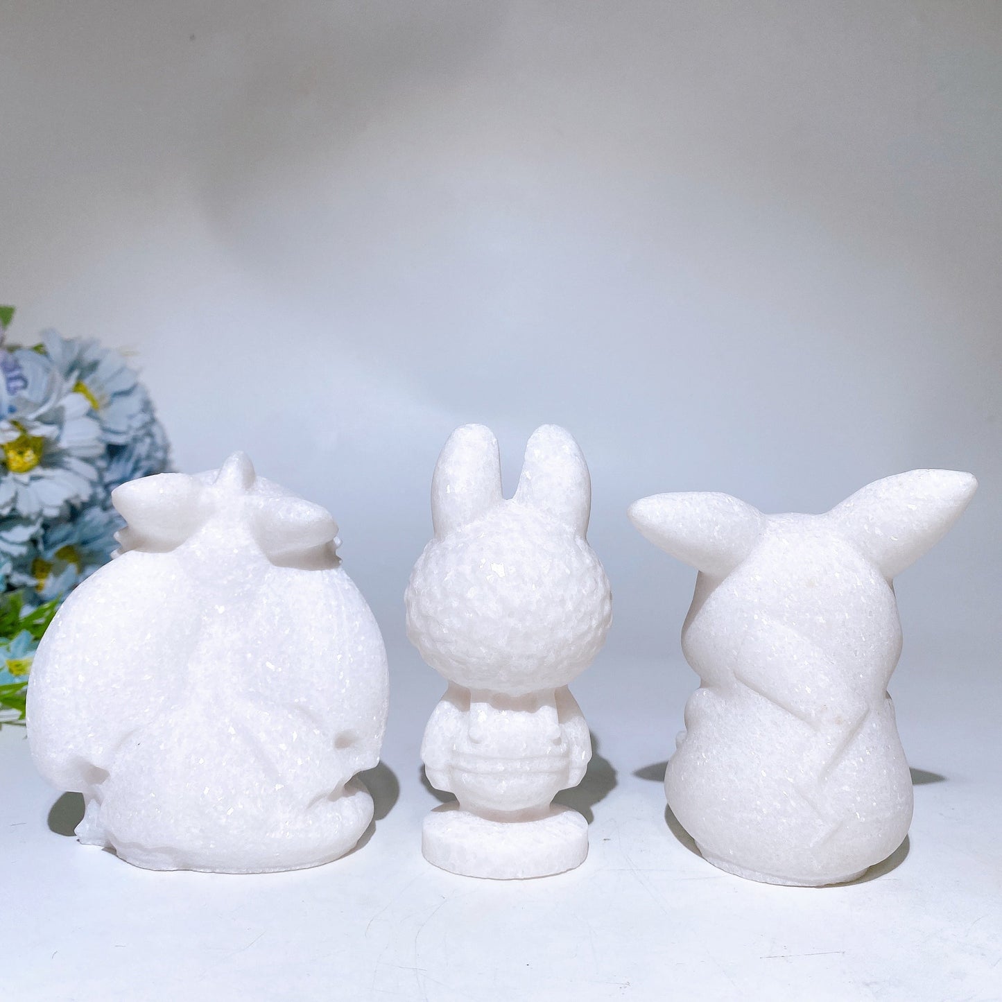 3.6"-3.9" White Jade Carving Crystal Healing Bulk Wholesale