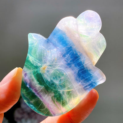 2.9" Crystal Hand with Horu's Eye Crystal Healing Bulk Wholesale