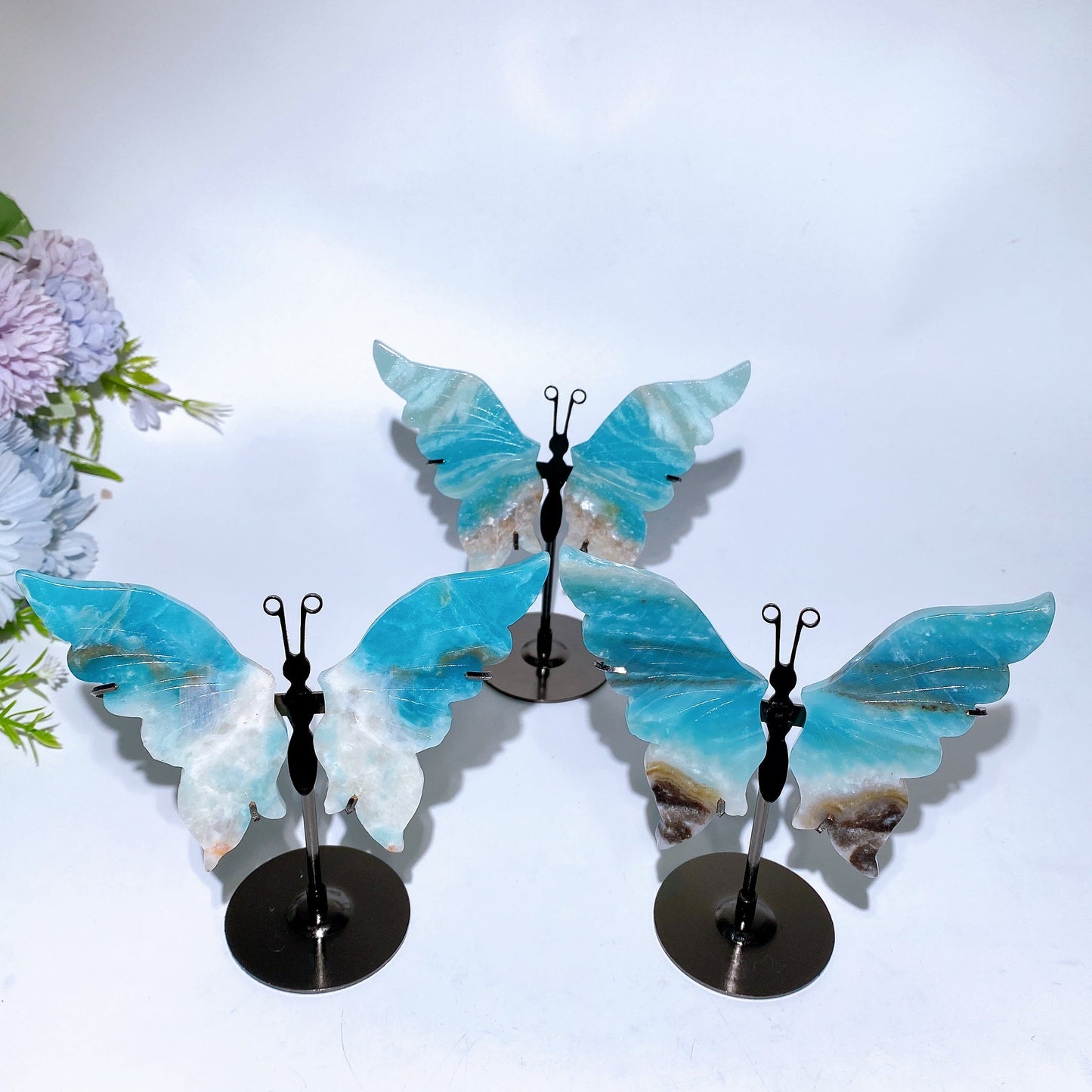 Sky Blue Butterfly Wings with Stand Crystal Healing Bulk Wholesale