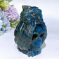 3.8" Labradorite Skull with Owl Carving Crystal Healing Bulk Wholesale
