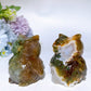 2.3" Moss Agate Owl Carving Crystal Healing Bulk Wholesale