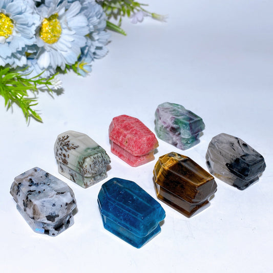 1.4" Crystal Mini Coffin Carving Crystal Healing Bulk Wholesale