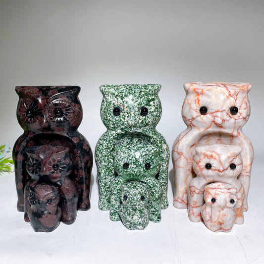 Crystal Owl Carving Set Crystal Healing Bulk Wholesale