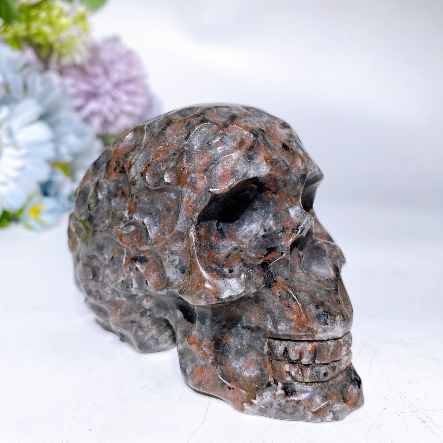3.5" UV Reactive Yooperlite Skull Carving Crystal Healing Bulk Wholesale