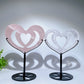 Rose Quartz Clear Quartz Double Heart Carving Crystal Healing Bulk Wholesale