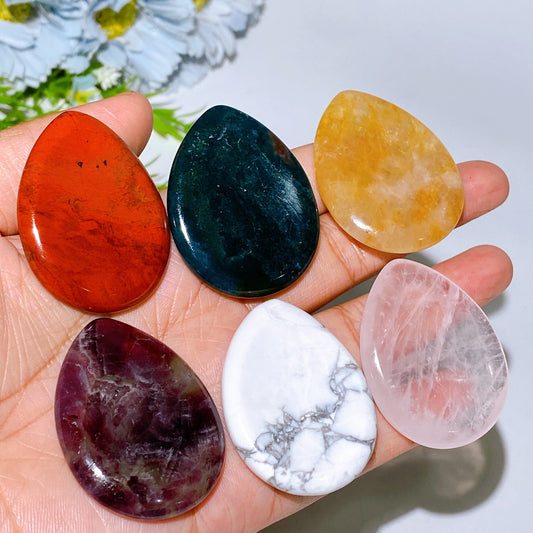 1.8" Crystal Water-drop Shape Worry Stone Crystal Healing Bulk Wholesale