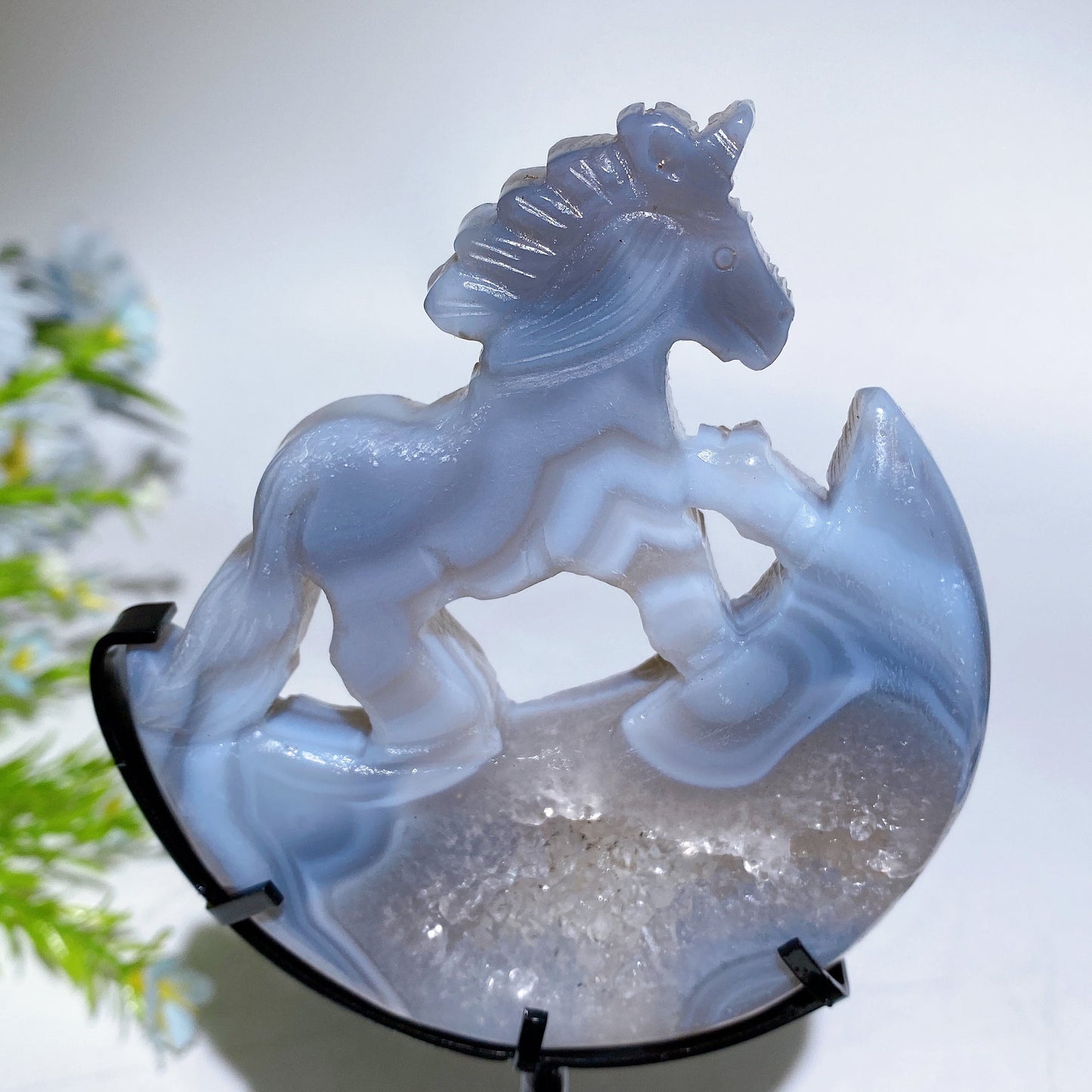 Crystal Unicorn on Moon Carving with Stand Crystal Healing Bulk Wholesale