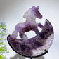 Crystal Unicorn on Moon Carving with Stand Crystal Healing Bulk Wholesale