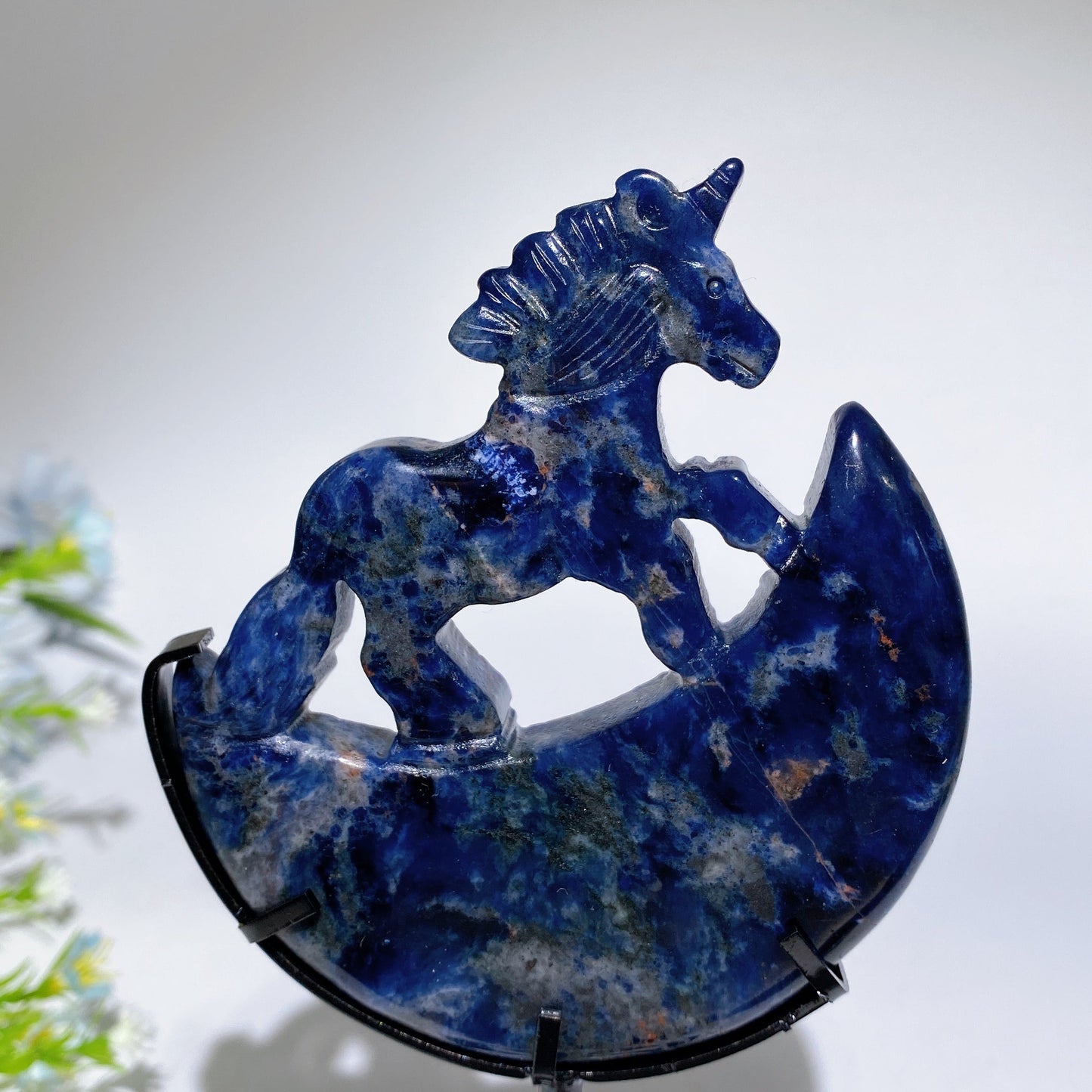 Crystal Unicorn on Moon Carving with Stand Crystal Healing Bulk Wholesale