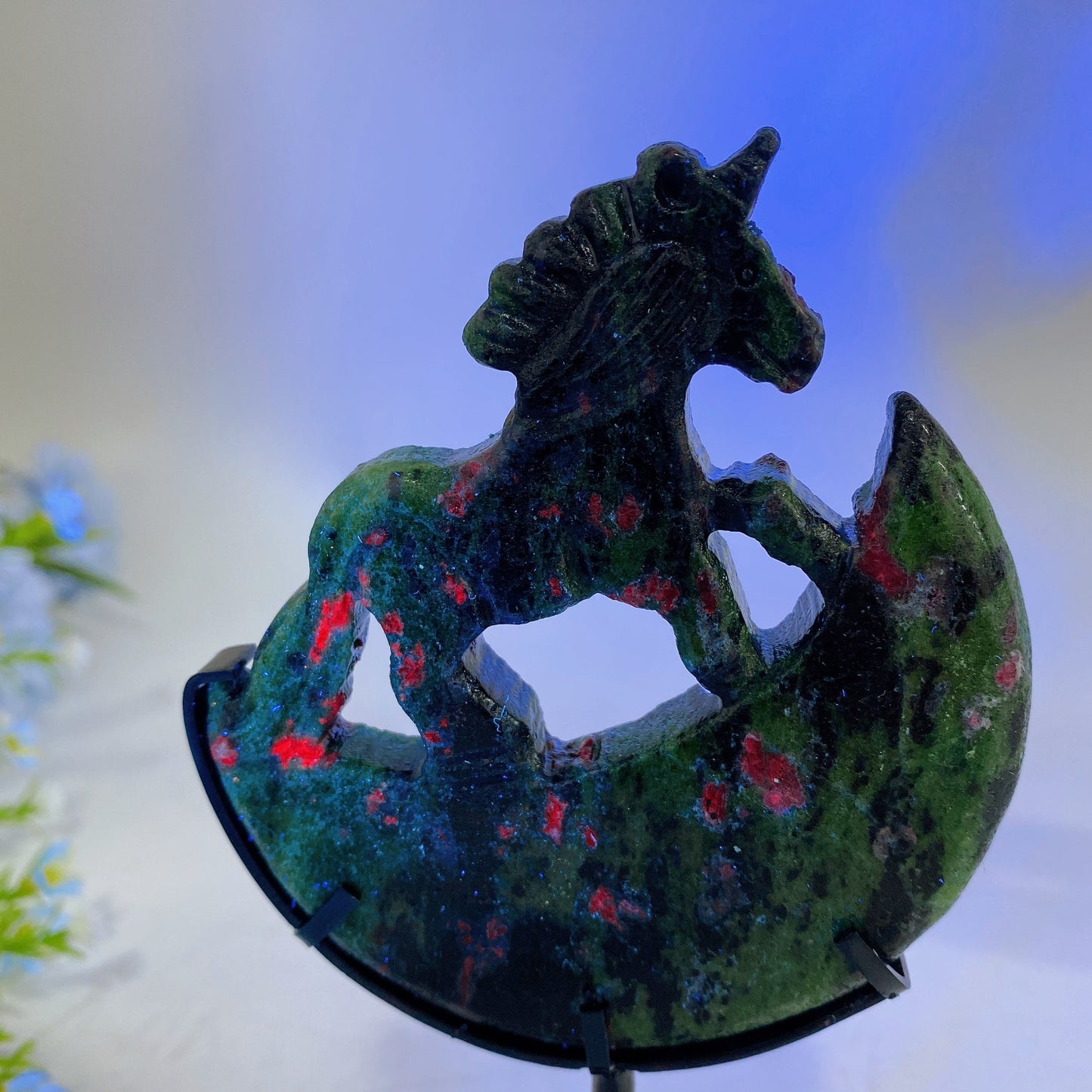 Crystal Unicorn on Moon Carving with Stand Crystal Healing Bulk Wholesale