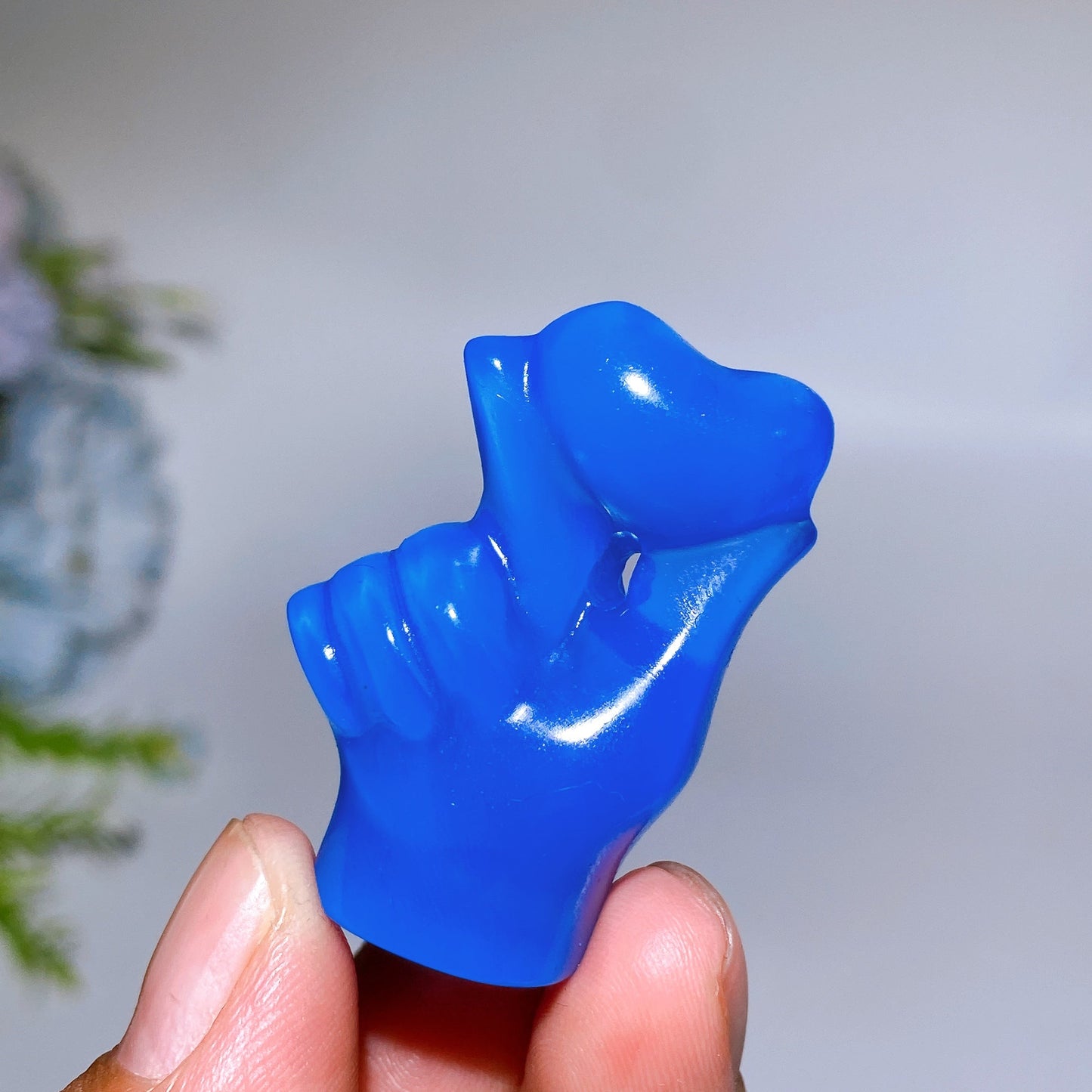 1.7" Crystal Finger Heart Carving Crystal Healing Bulk Wholesale