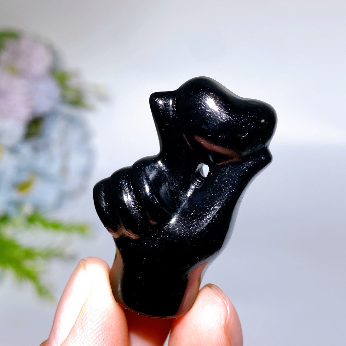 1.7" Crystal Finger Heart Carving Crystal Healing Bulk Wholesale