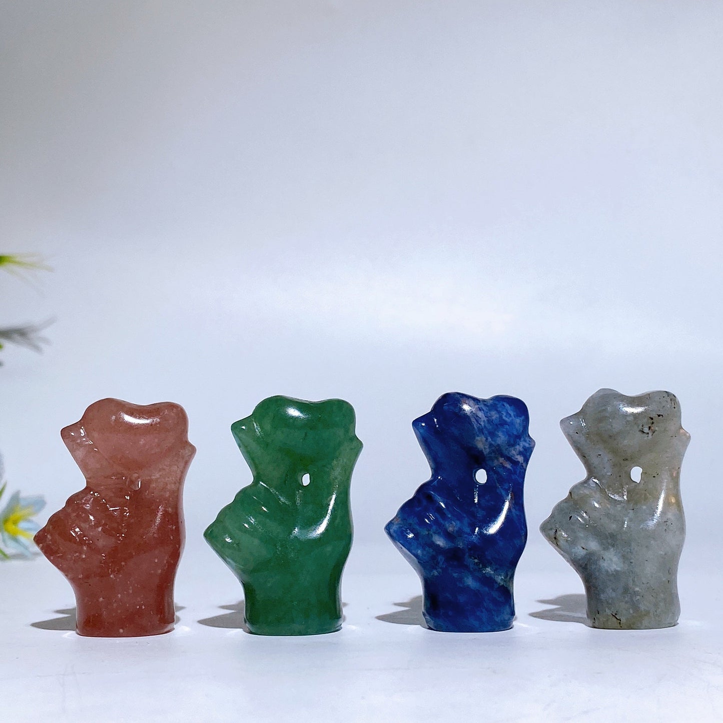 1.7" Crystal Finger Heart Carving Crystal Healing Bulk Wholesale